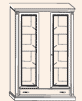 2-х дв. витрина венеция с зеркальной стенкой и подсветкой